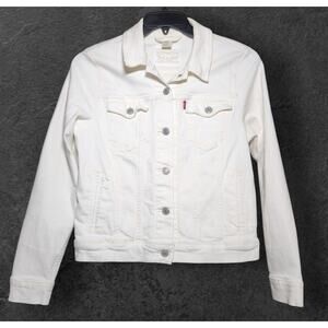 Levi Strauss & Co. Womens White Trucker Denim Jacket Coat L